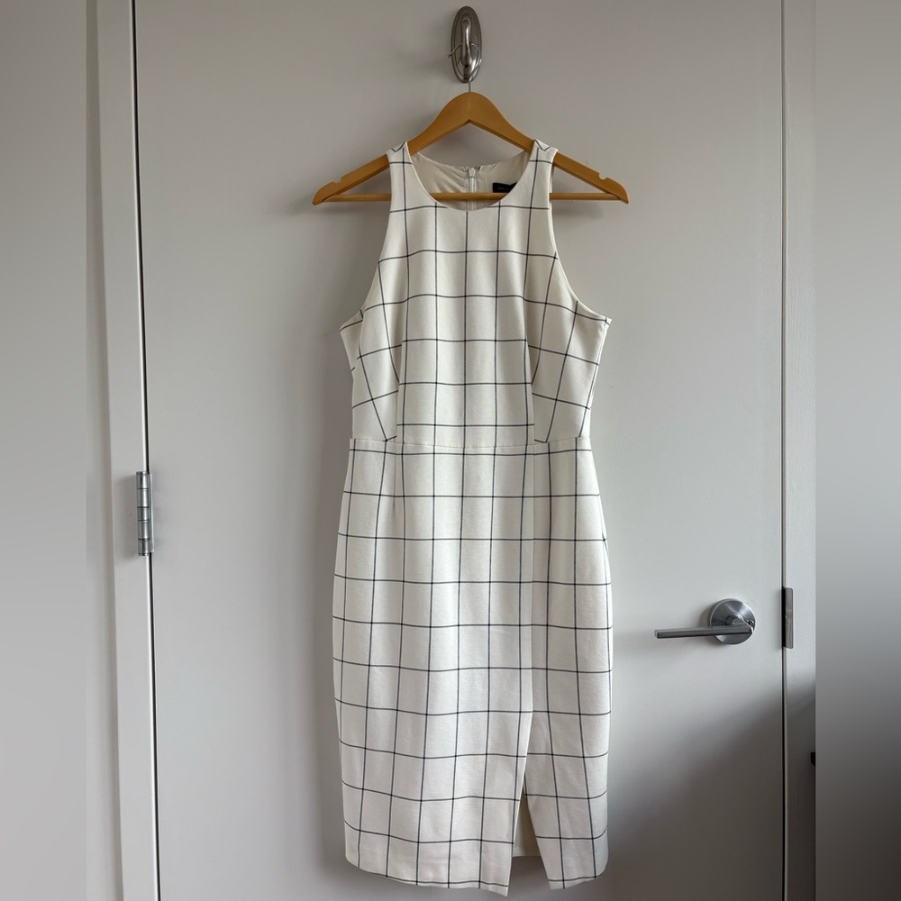 Banana Republic Windowpane Sleeveless Sheath Dress Size 4